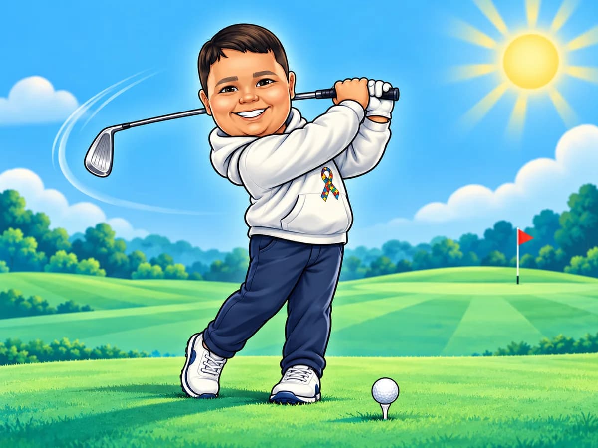 Eston's Place logo character swinging a golf club